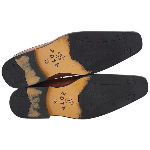 Zota Men Plain Square Toe Derby Oxfords Size US 13 Brown Leather - Picture 6 of 6